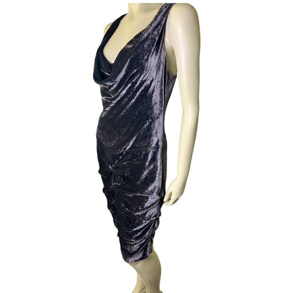 Nicole Miller Like New Sleeveless Sheath Cowl Neckline Size 8 in Velour PERFECT!